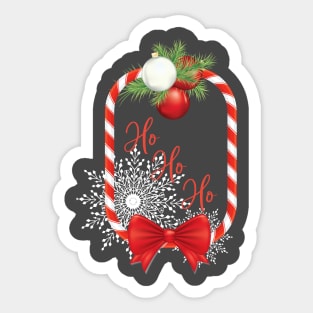 Candy Cane Ho Ho Ho Frame Sticker